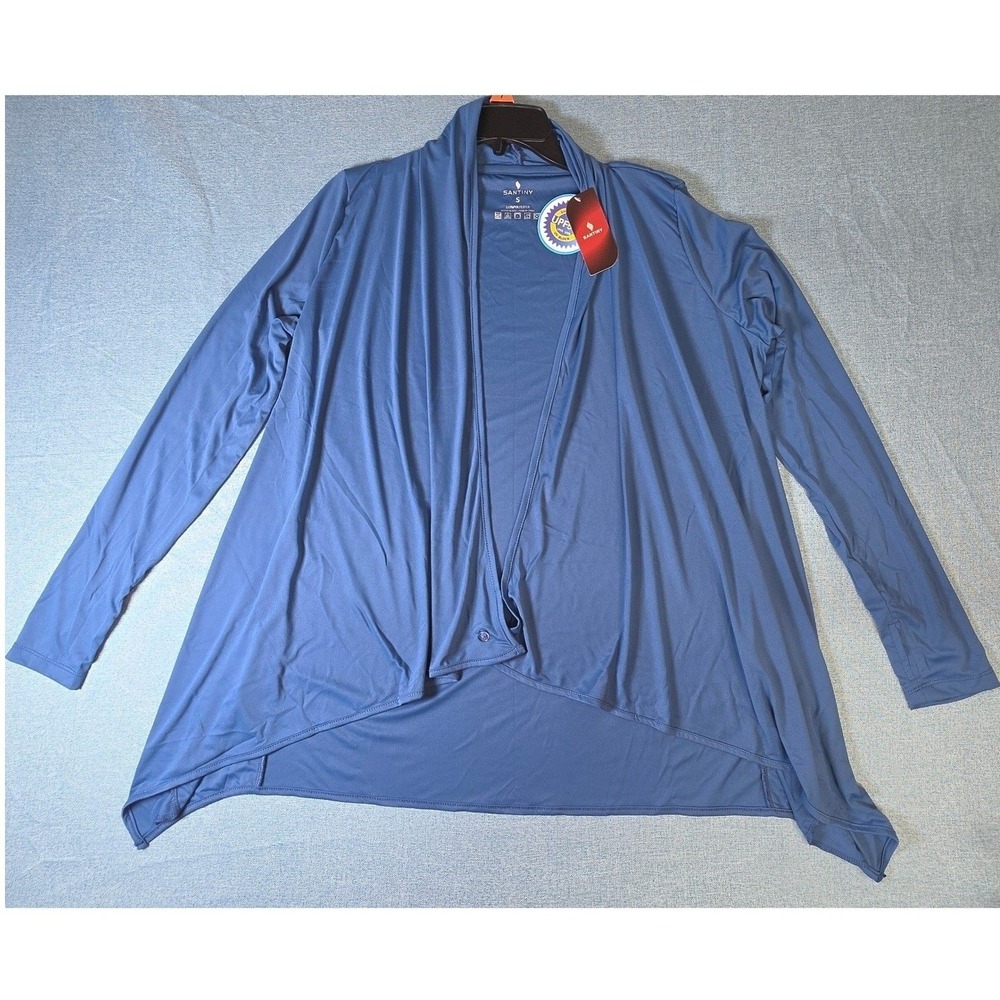 Santiny Womens UPF 50+ Sun Protection Cardigan Blue Long Sleeve  Small, NWT